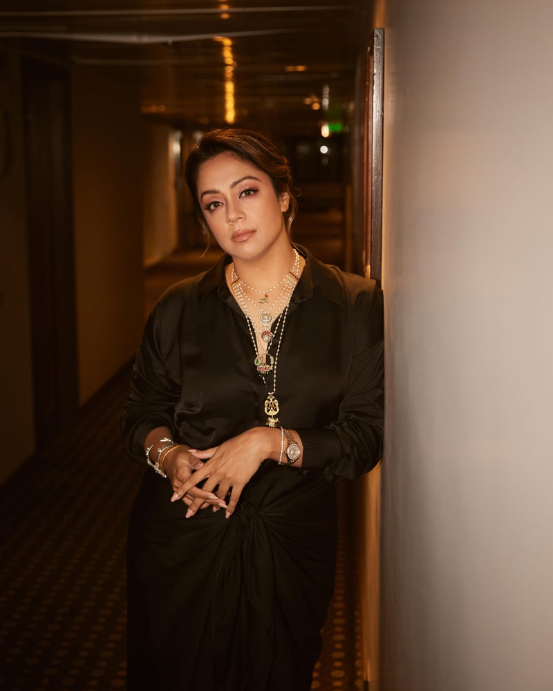 Black Satin Shirt and Sarong Skirt Co-ord Set