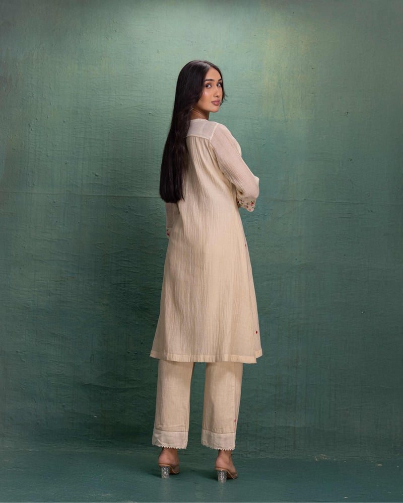 Cream Machine Embroidery Co-Ord Set