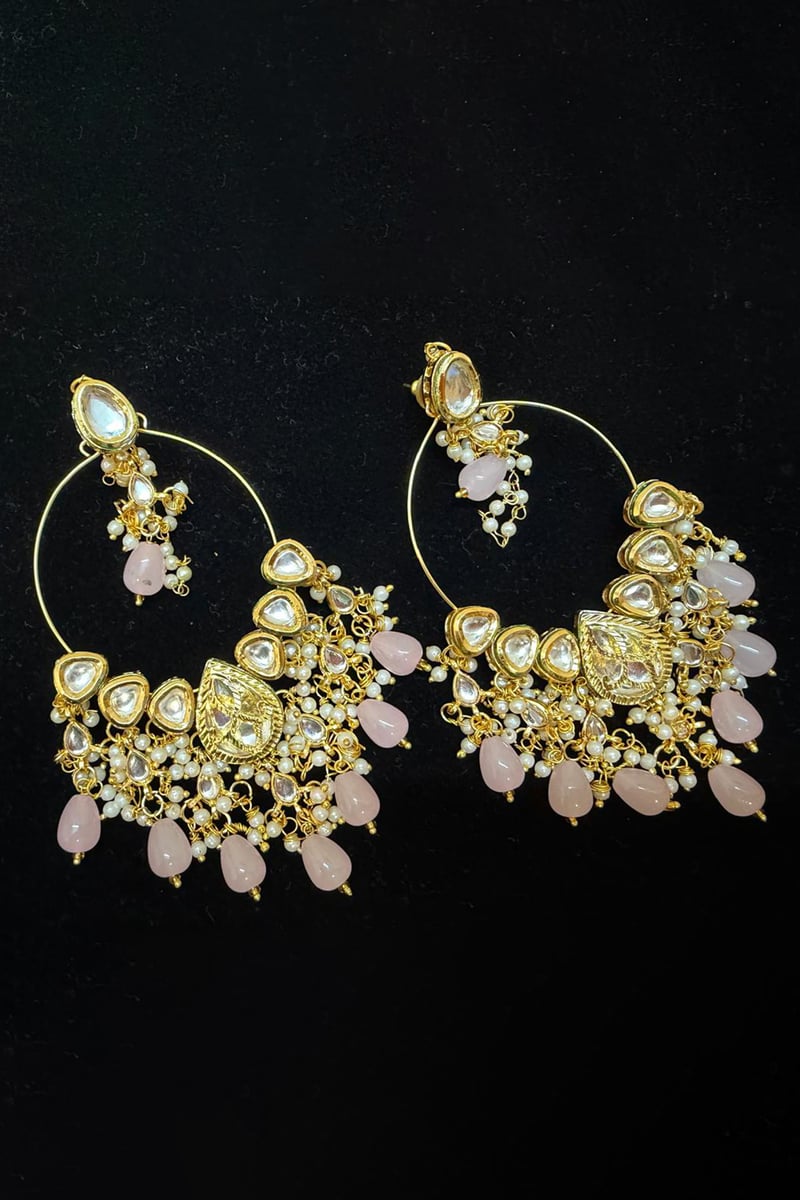 Noor Rose Quartz Hoop Chaandbali