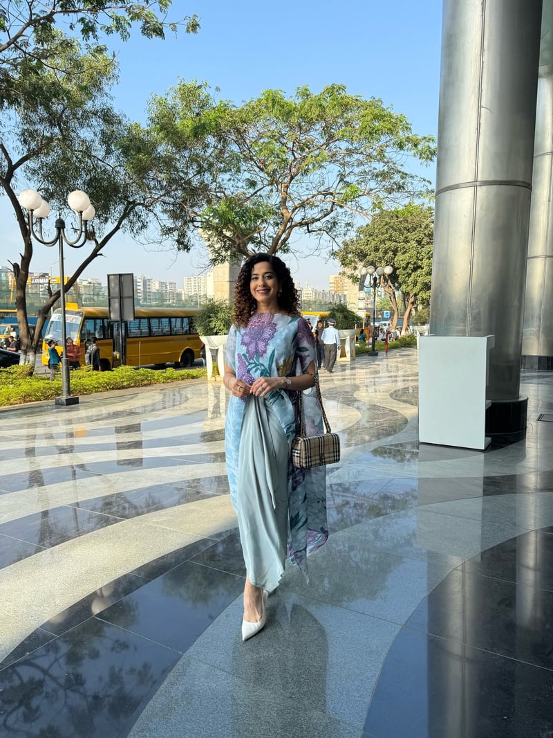 Blue Floral Kaftan and Dhoti Co-ord Set