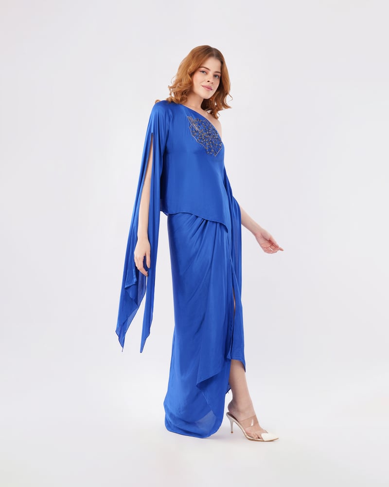 Mirage Embellished Sash And Sarong Skirt Set