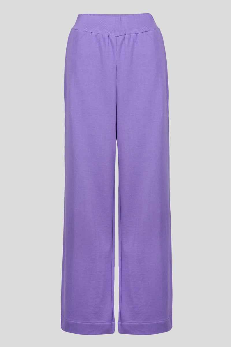 Lavender Cotton Terry Wide-Leg Lounge Pants