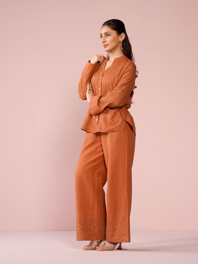 Seaside Linen Blend Jacquard Co-ord Set