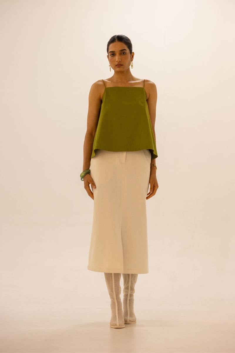 Roxanne Handwoven Denim Skirt