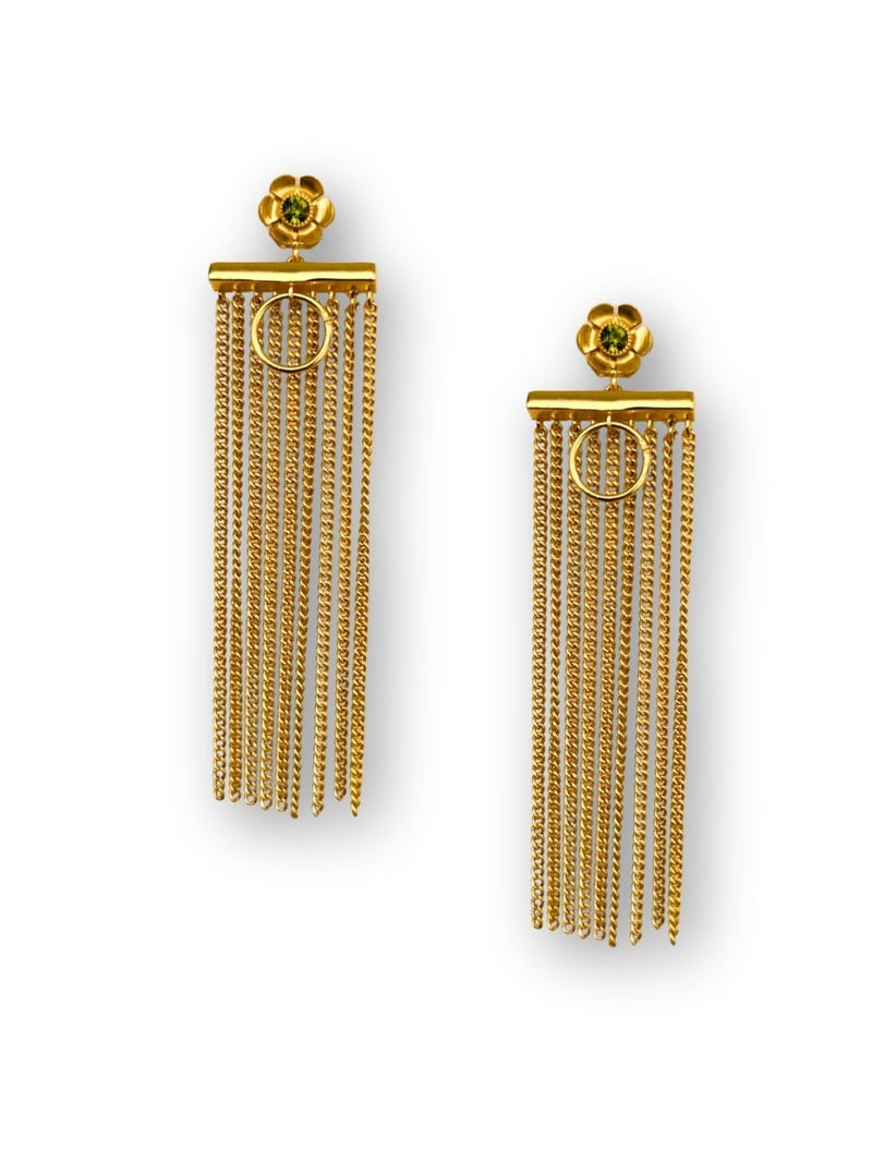 Mehrasa Brass Earrings for Women 18K Gold Plated