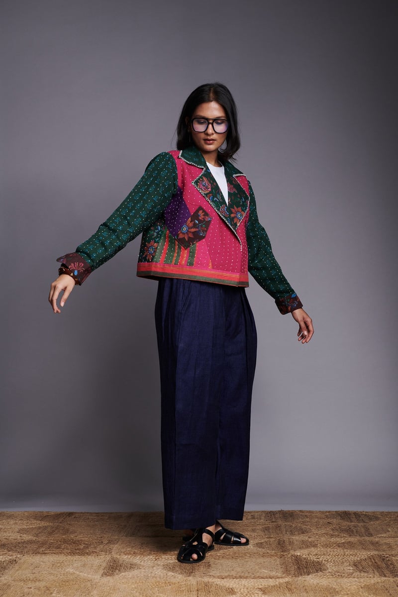 Rani Kantha Patchwork Cropped Bolero Jacket