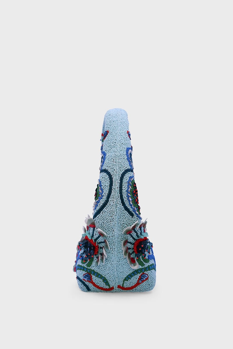 Ocean Crest Embellished Beaded Bag