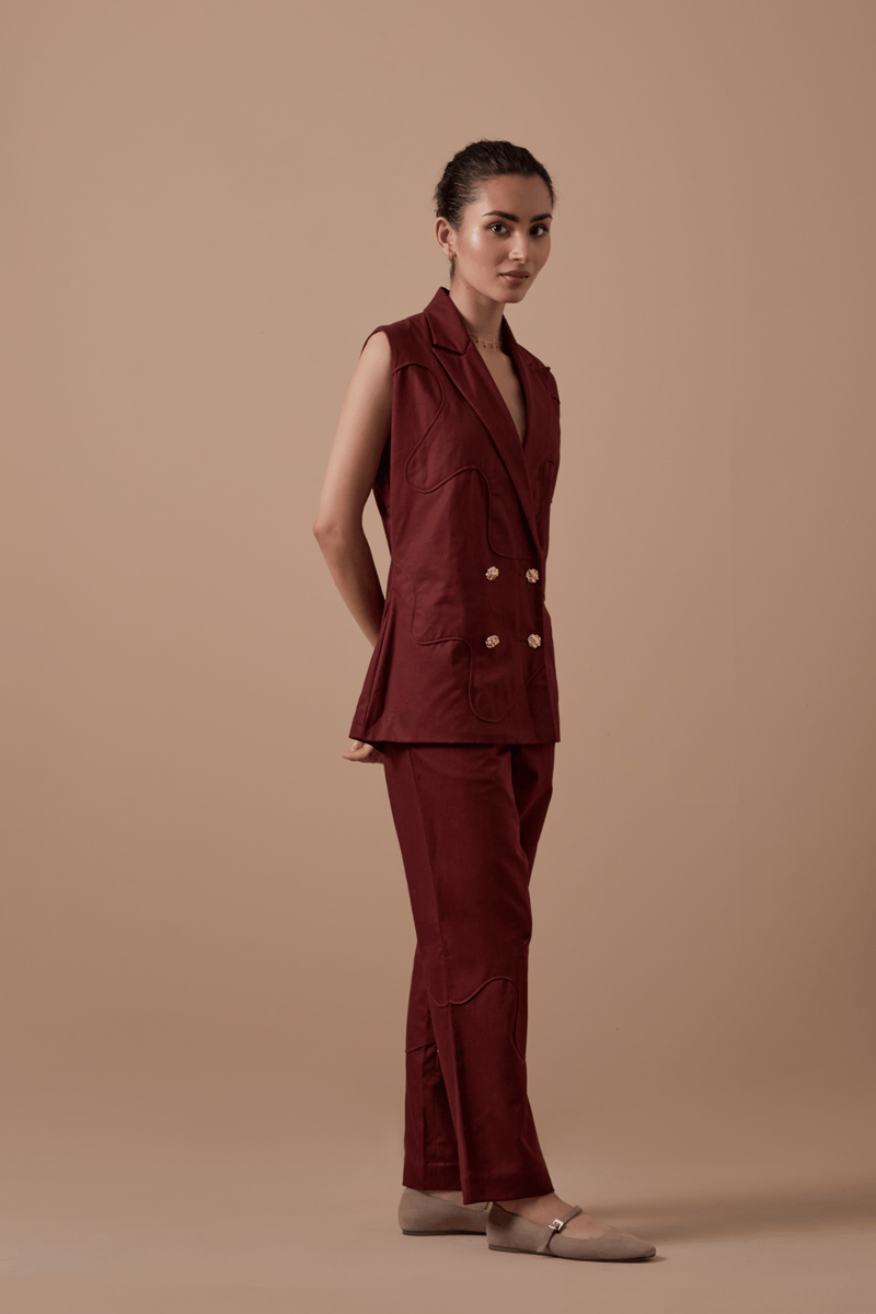 Brown Straight-Leg Organic Cotton Twill Trousers