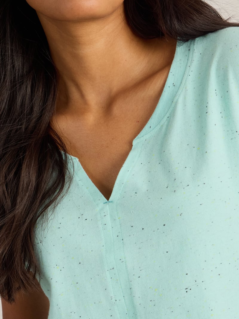 Bright Blue Notch Neck Regular Fit T-Shirt
