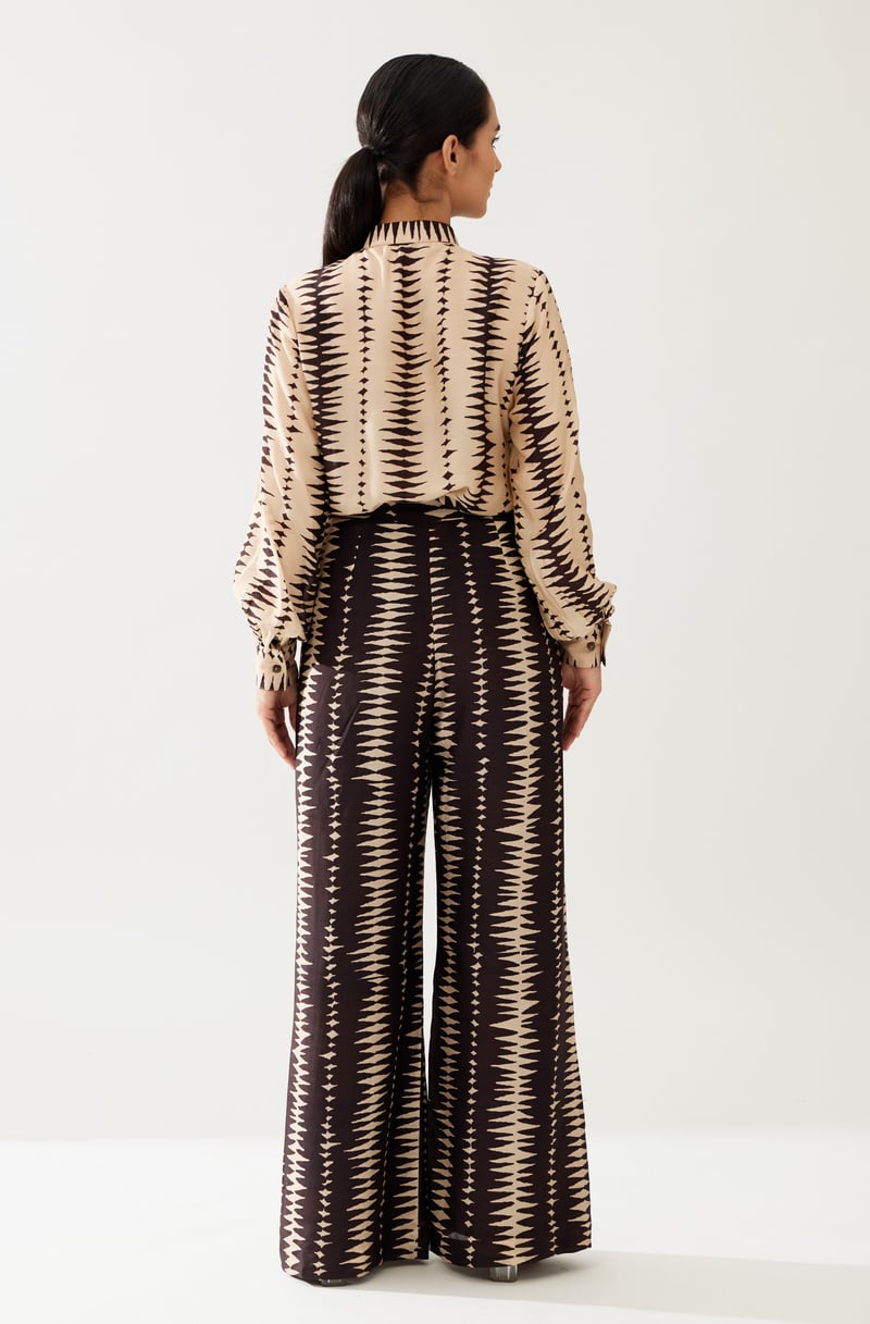 Dark Brown And Cream Pants