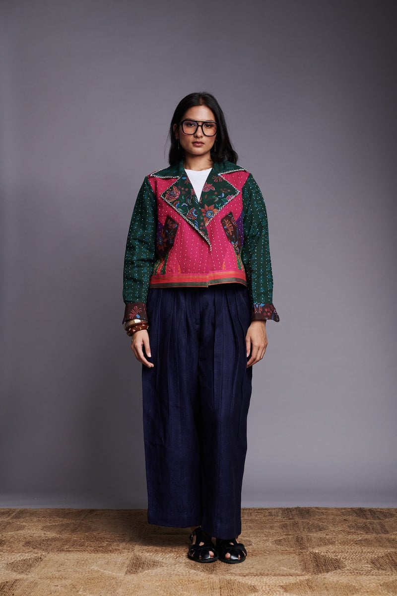 Rani Kantha Patchwork Cropped Bolero Jacket