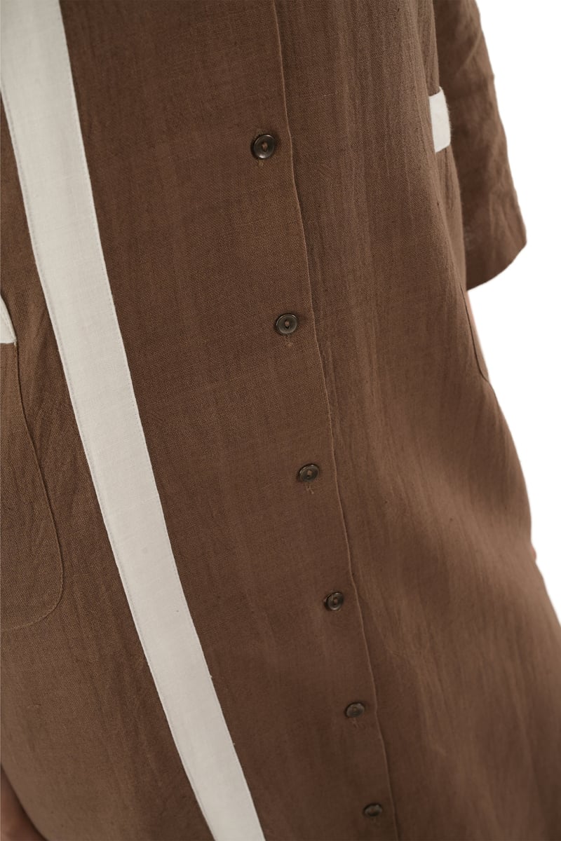 Brown Handwoven Cotton Kurta and Pant Co-ord Set