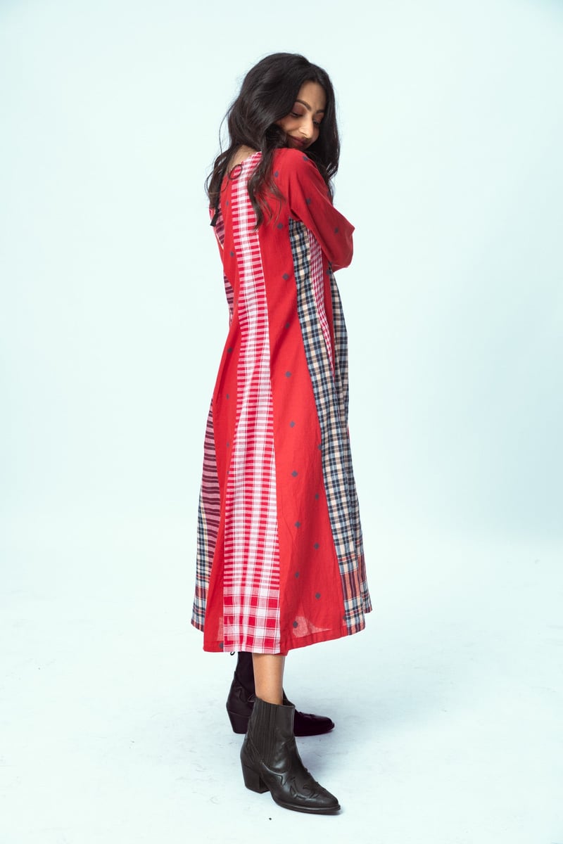 True Red Brick 16 Panelled Dress
