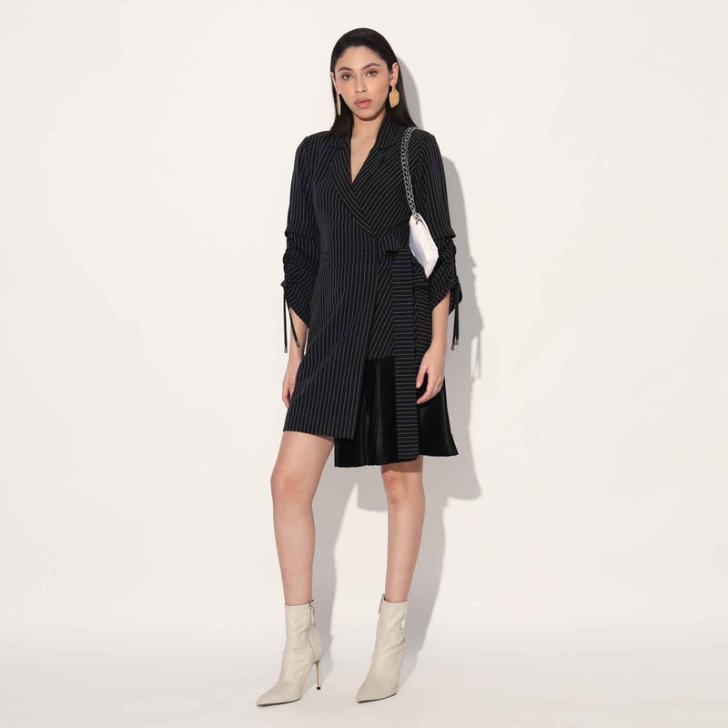 NEBULA STRIPED JACKET DRESS — Linetribe