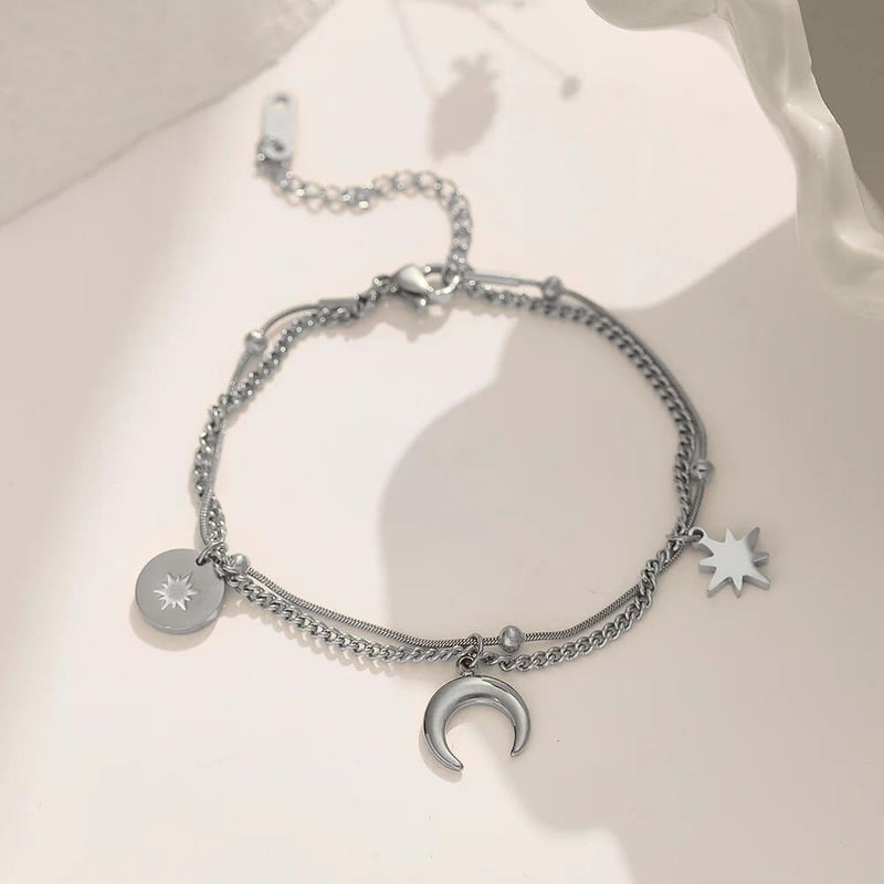 Moon Star Charm Bracelet, Francessca