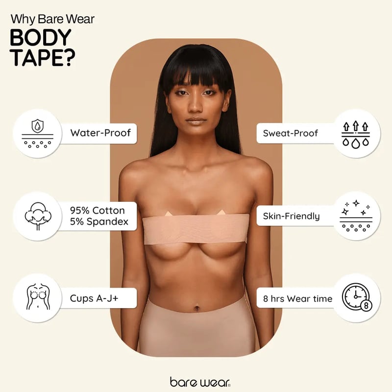 Body Tape 7.5 cm Breast Lift Tape (Skin)