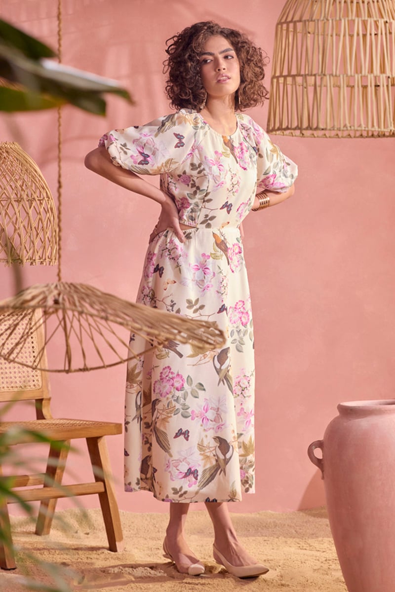 Dainty Spring Hues Midi Dress