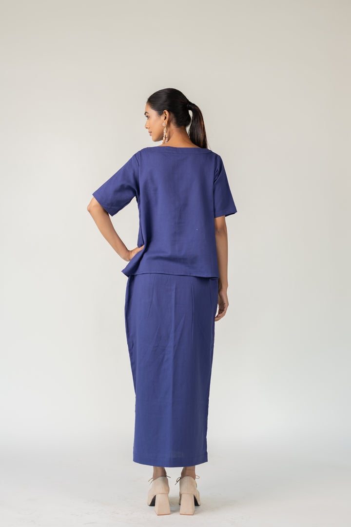 Indigo City-Goer Skirt Set