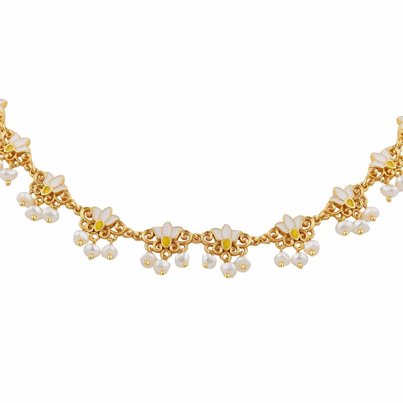 Lotus Silk Delicate Collar Necklace