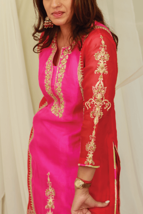 Kyra Organza Kurta With Pants