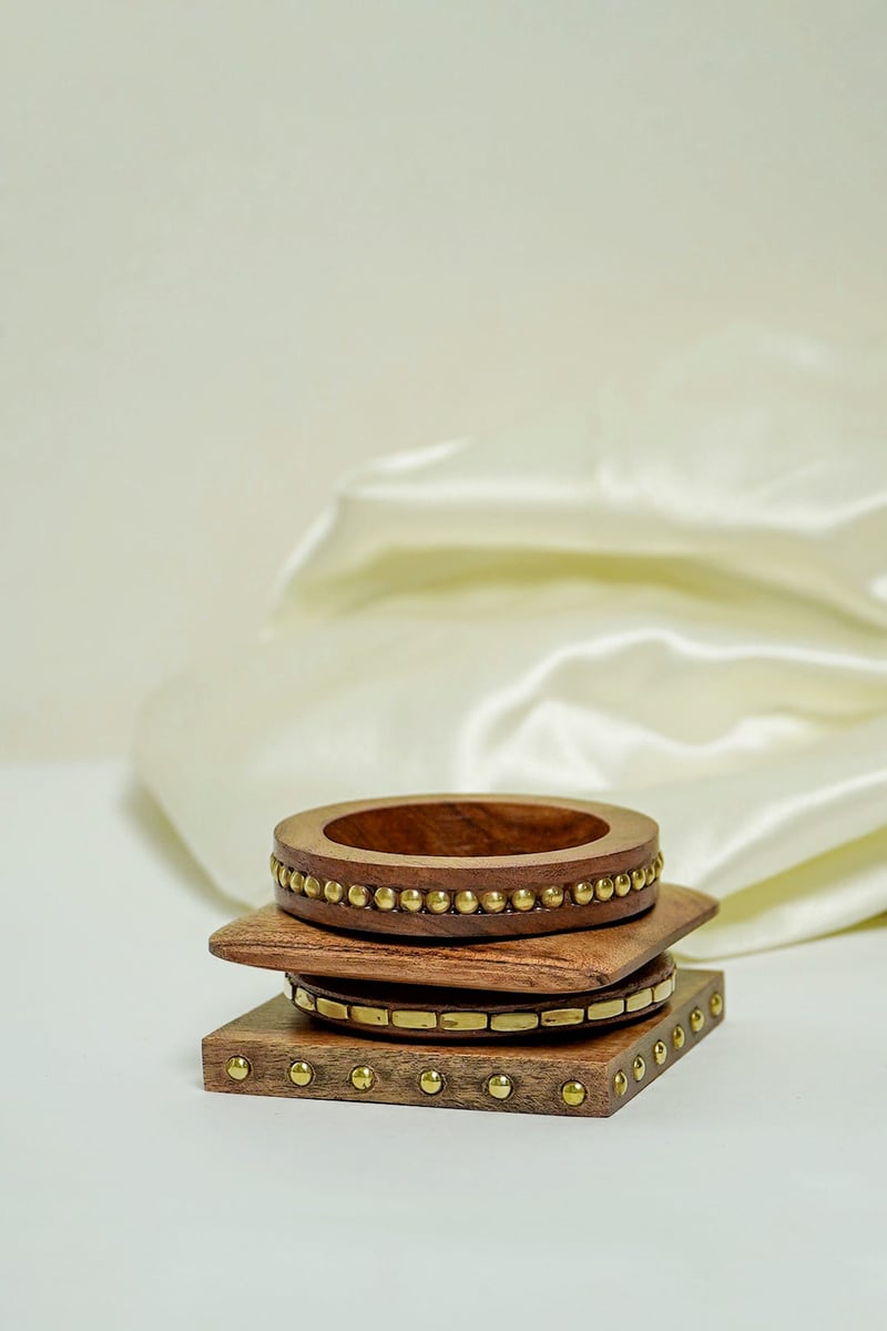 Mira Wood Bangle Stack - Set of 4
