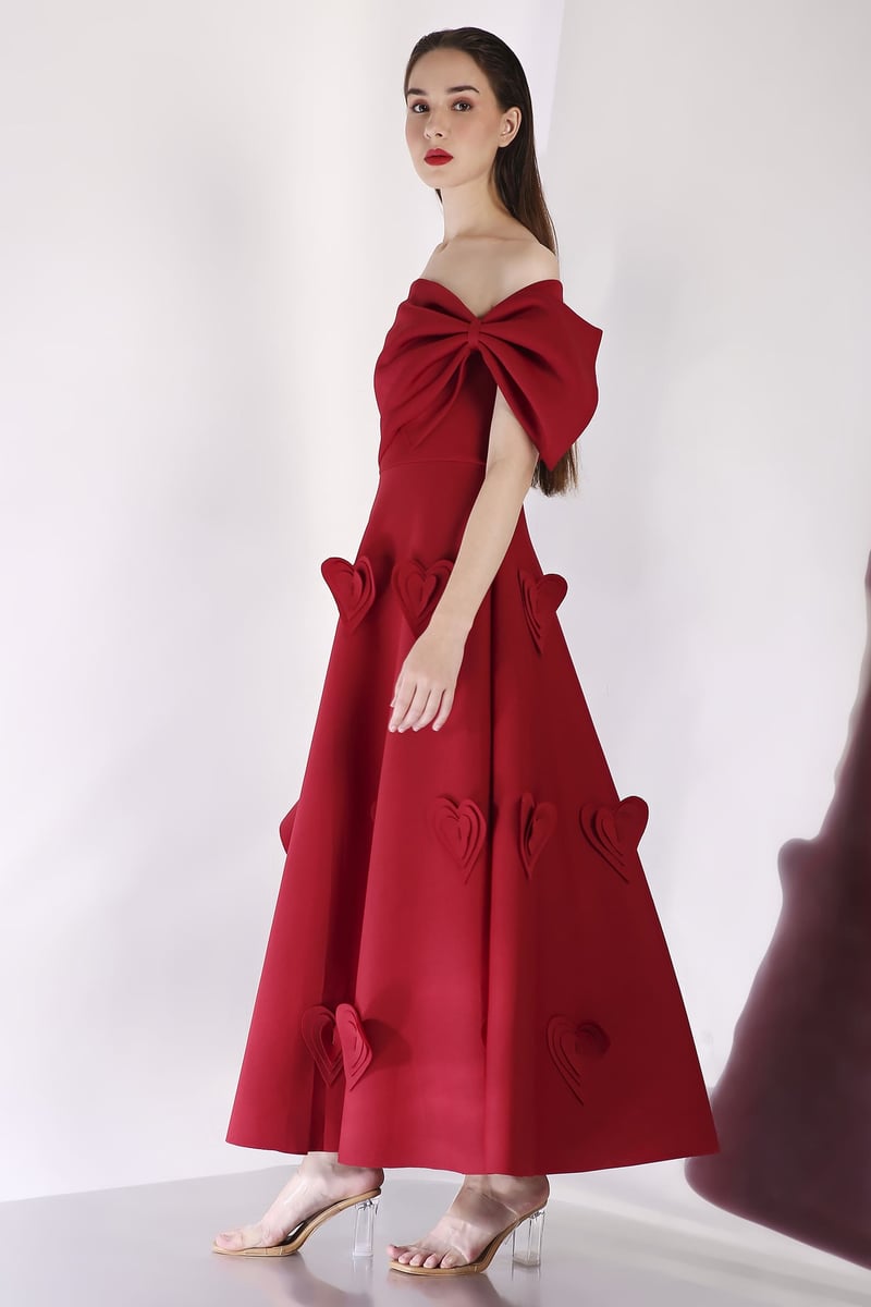 Red Oversized Bow Cape Wrap Shrug