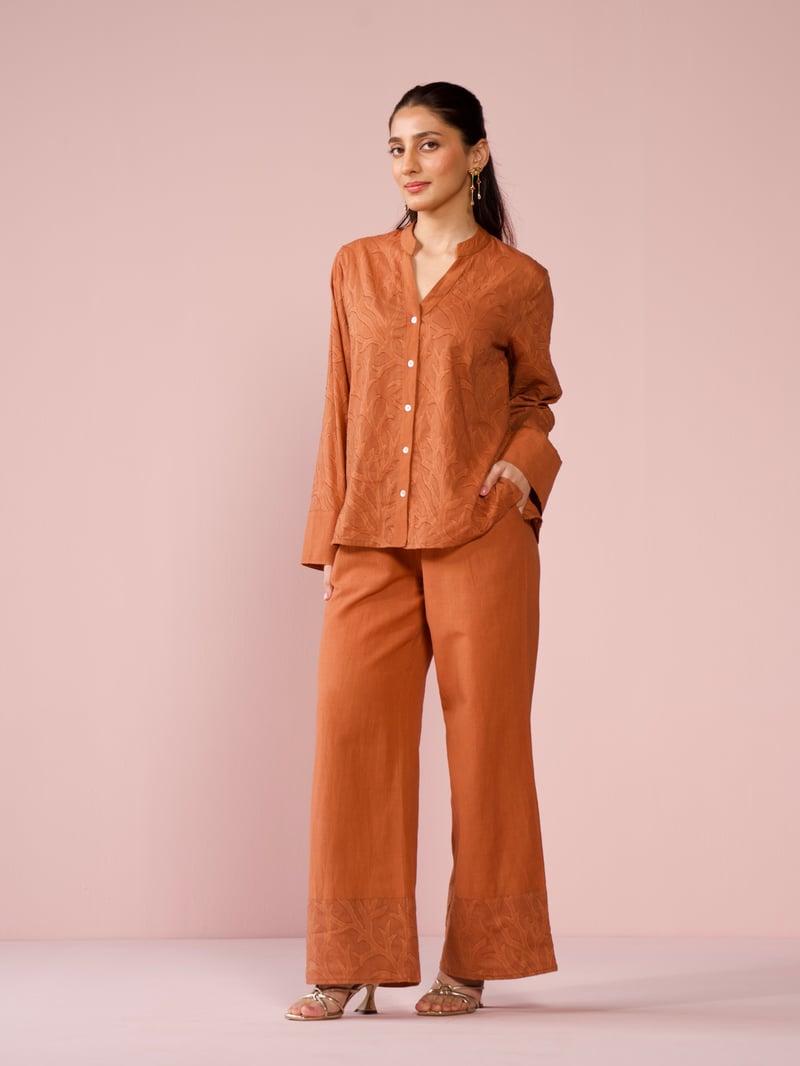 Seaside Linen Blend Jacquard Co-ord Set