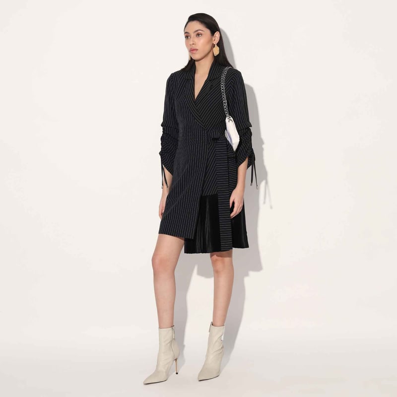 NEBULA STRIPED JACKET DRESS