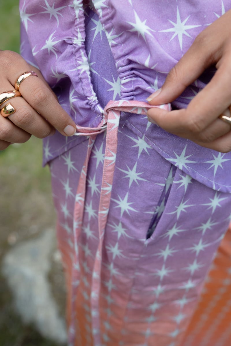 Ombre Starburst Shirt and Wide-Leg Trouser Co-ord Set
