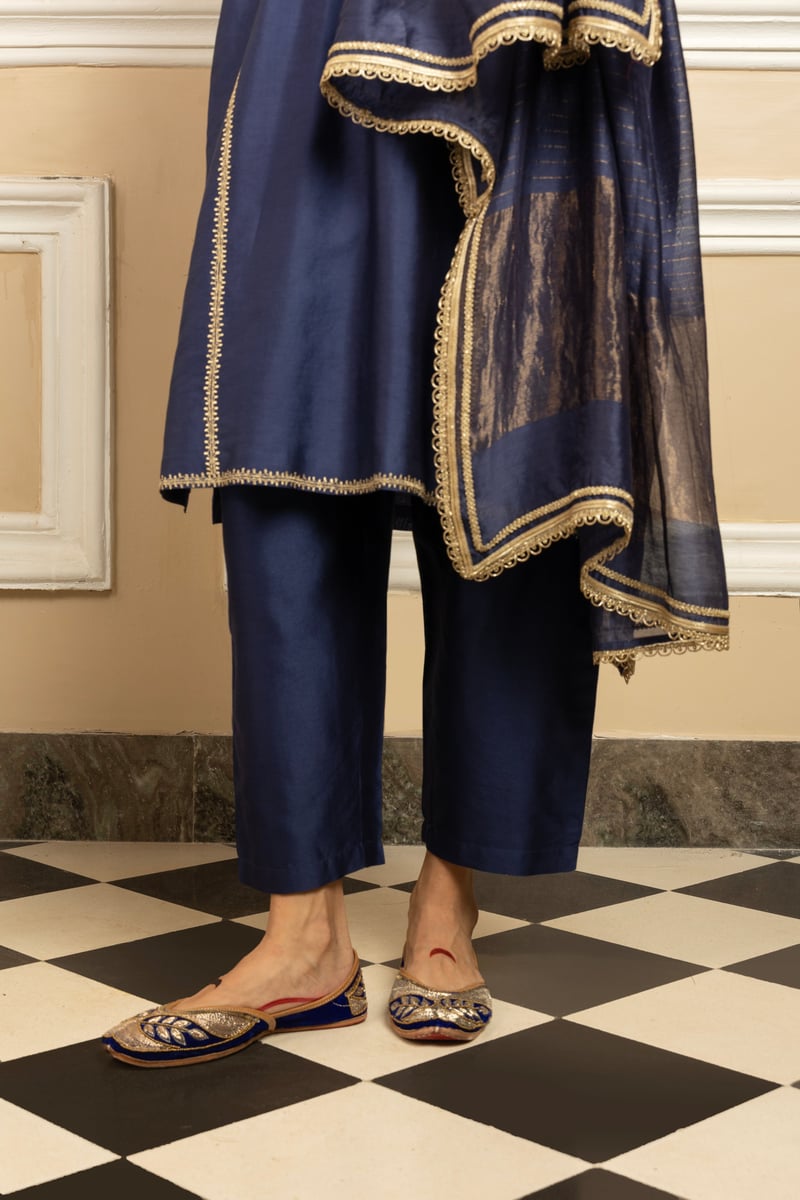 Sanya Silk Chanderi Handcrafted Kurta Set