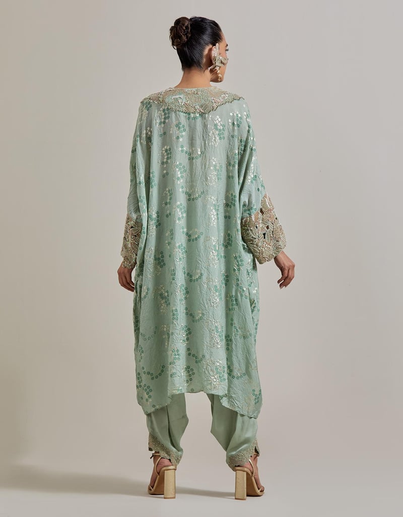 Sage Green Water Glimmer Baggy Tunic Set