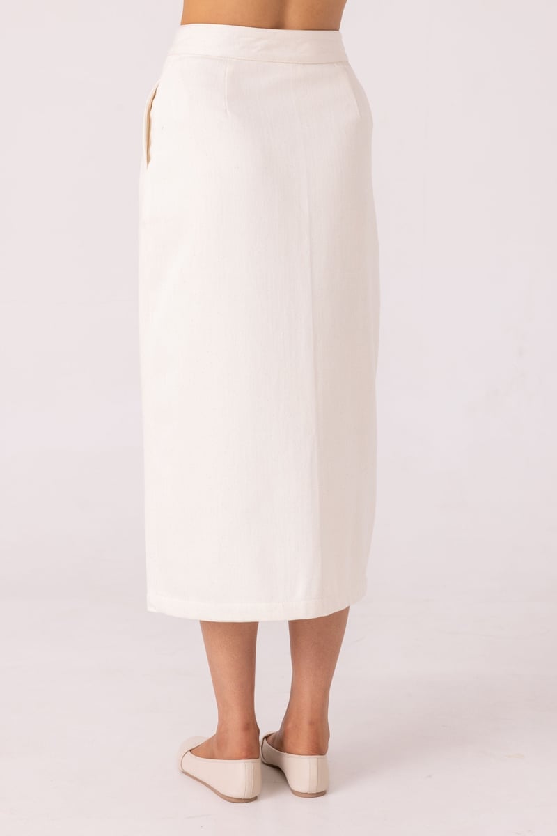 Roxanne Handwoven Denim Skirt