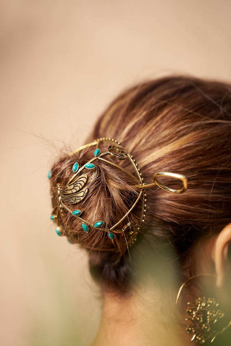 Turquoise Dragonfly Hair Bun & Hair Scrunchie