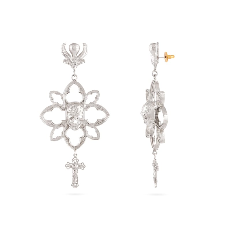 Skull Floral Earrings