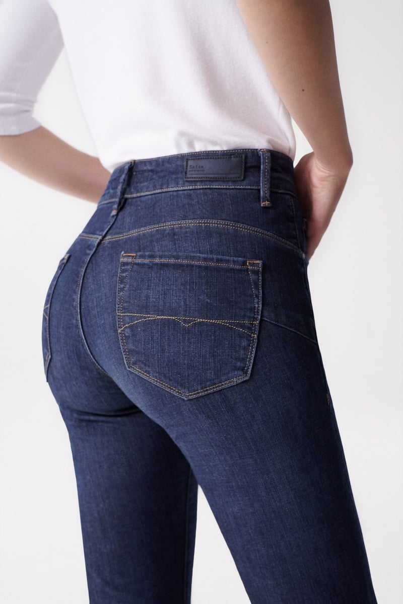 Dark Wash High-Rise Flared Jeans