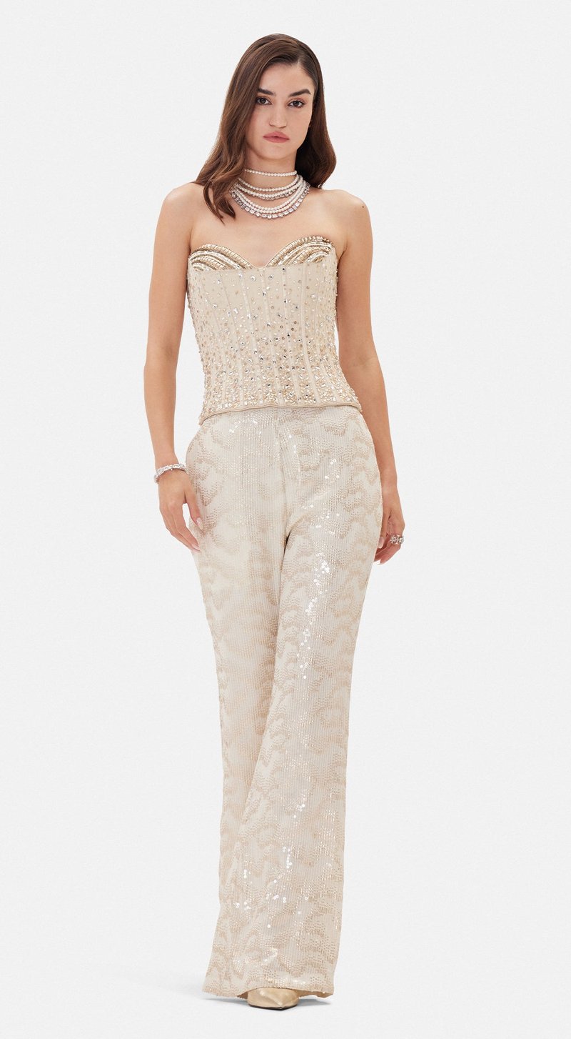 Ivory Embellished Corset and Sharara Co-ord Set — Basanti Kapde aur Koffee