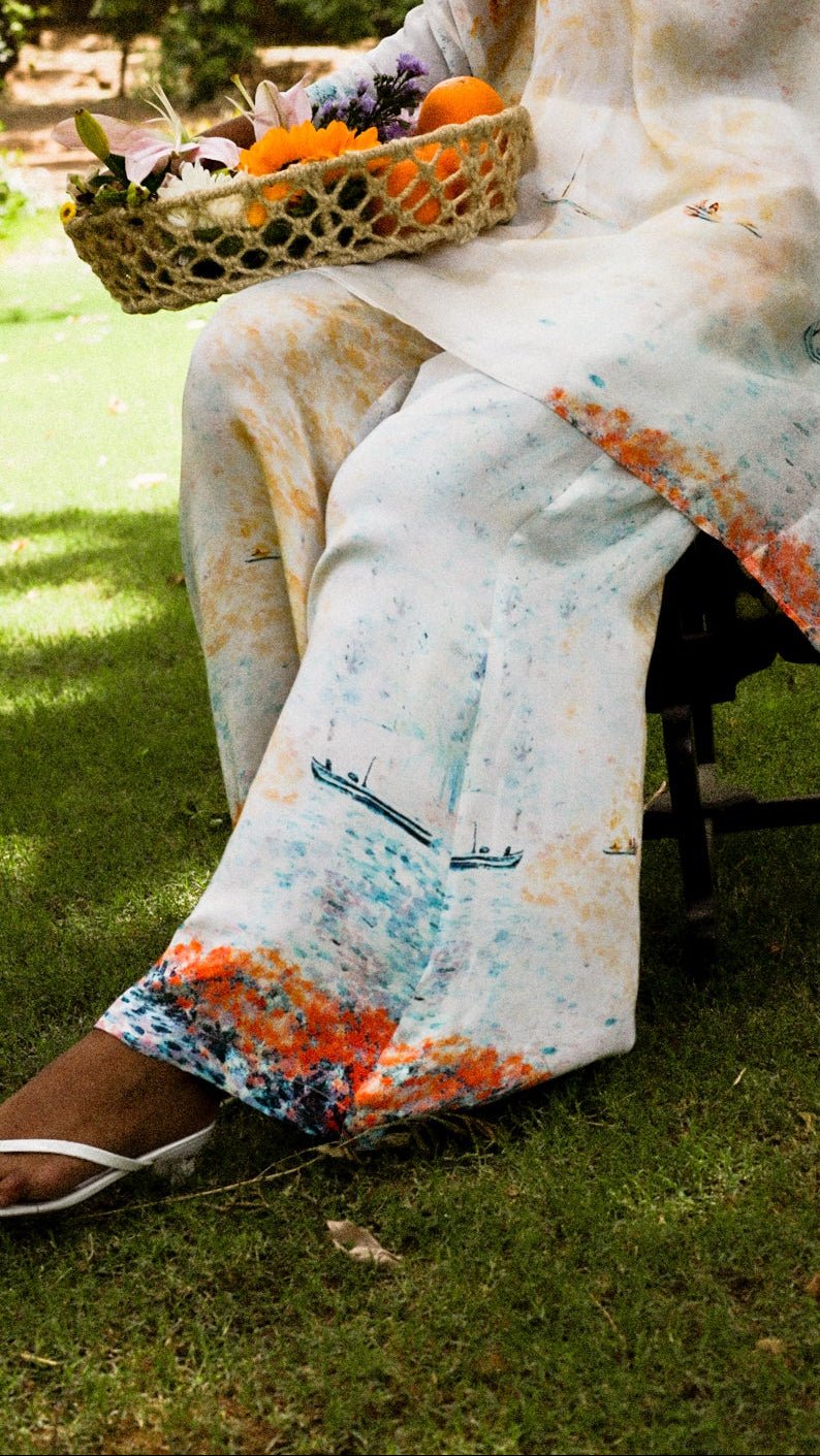 Multicolor Printed Bemberg Satin Co-ord Set