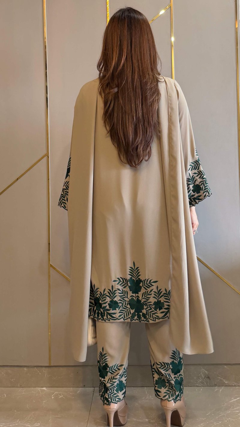 Gin Green Georgette Kurta and Pant Co-ord Set