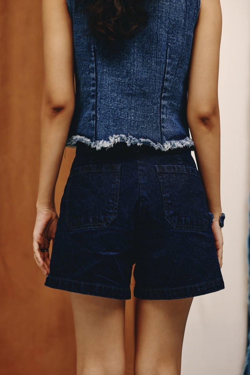 High-Rise Classic Denim Shorts