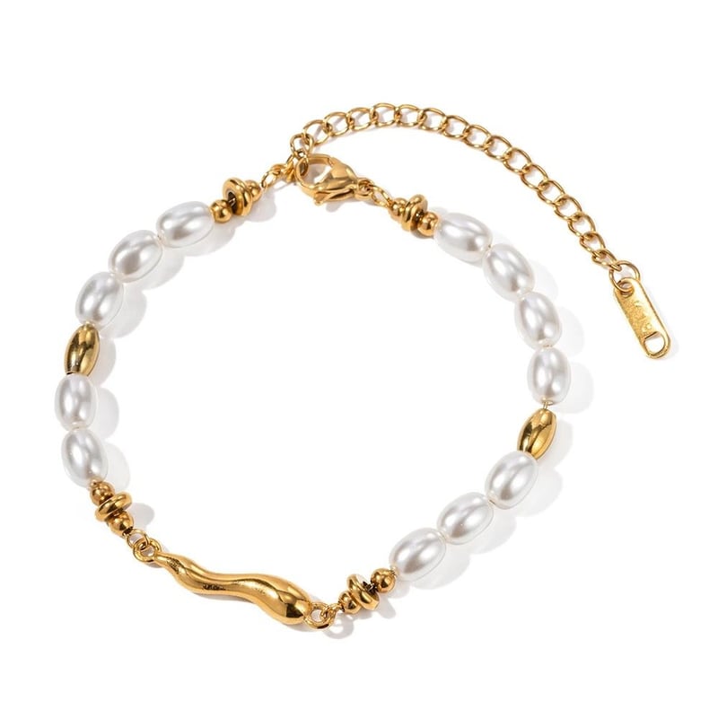 Glass Pearl Beads Chain Bracelet, Harper