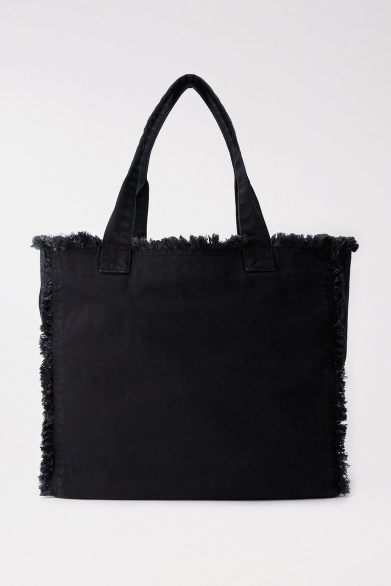 Denim Tote Bag with Logo