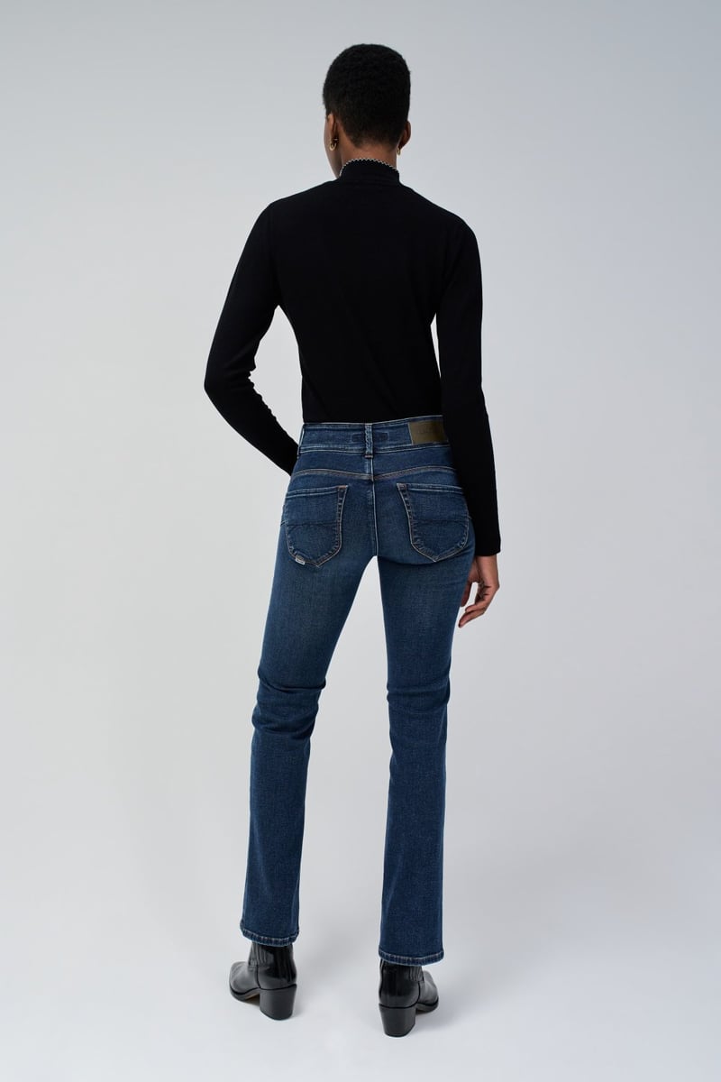 Medium Wash High-Rise Straight-Leg Jeans