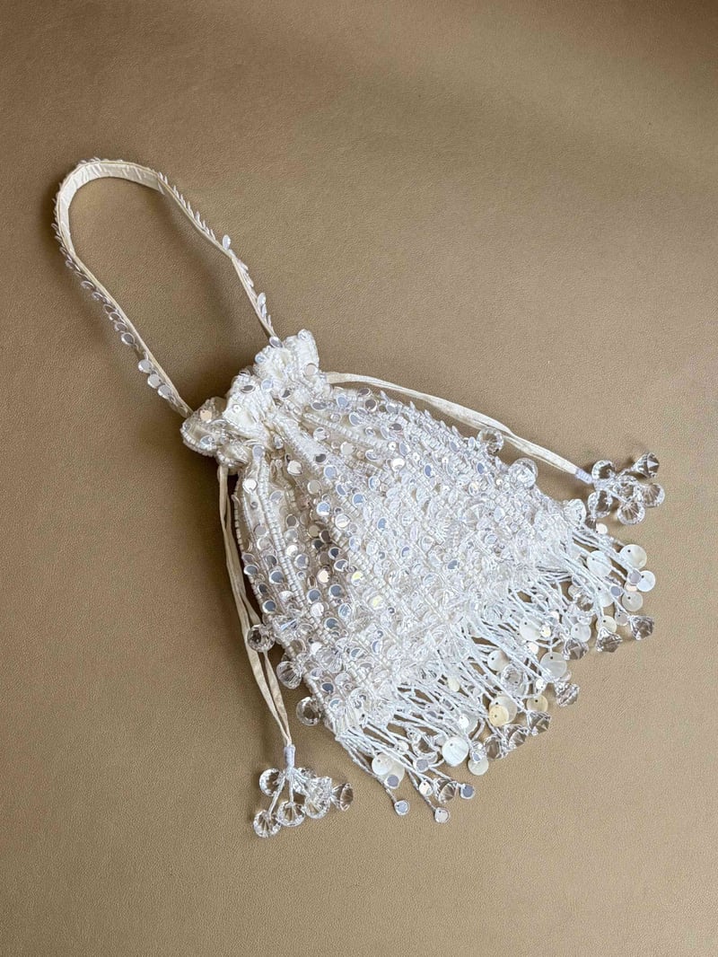 Pearl White Pataka Potli Bag