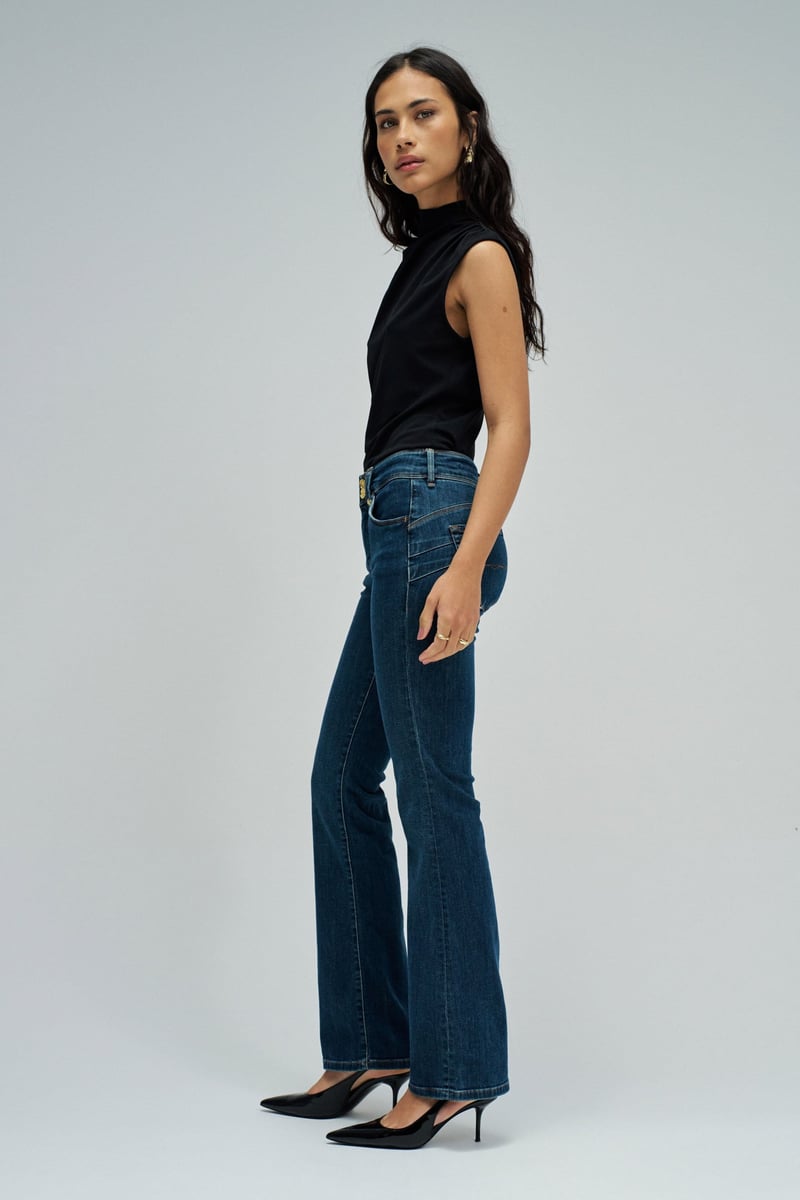 Dark Wash High-Rise Bootcut Jeans
