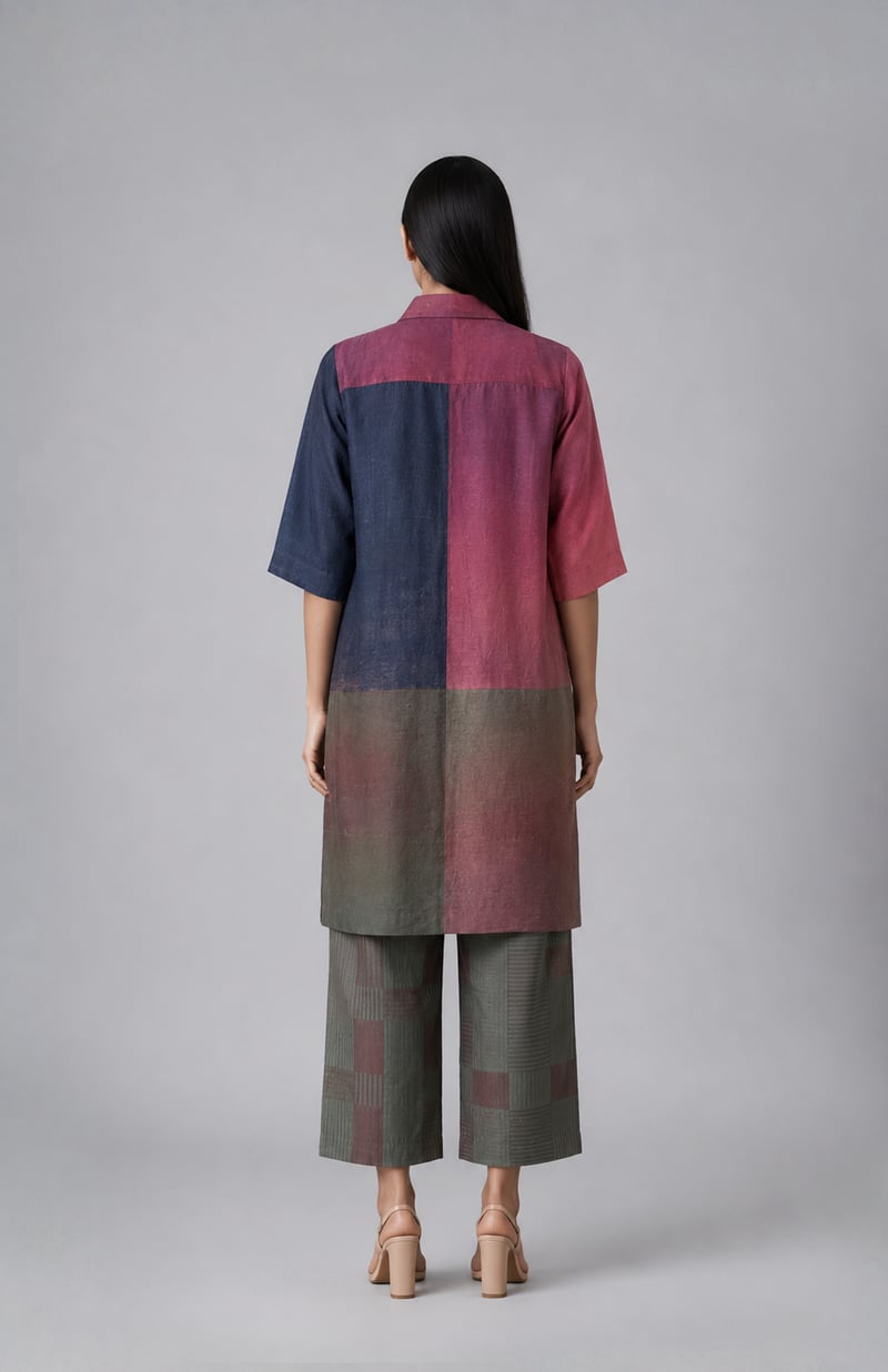Multi Color Abstract Printed Colorblock Co-ord Set