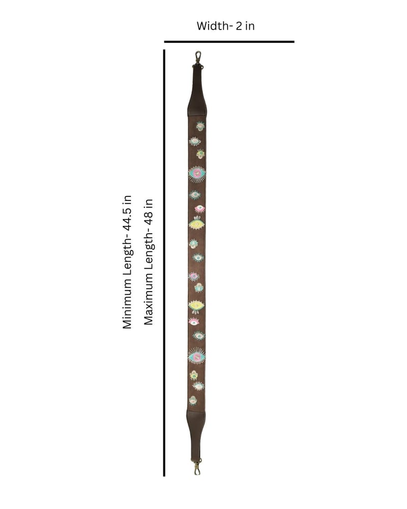 Evil Eye Brown Embroidered Handle - (Only Strap)
