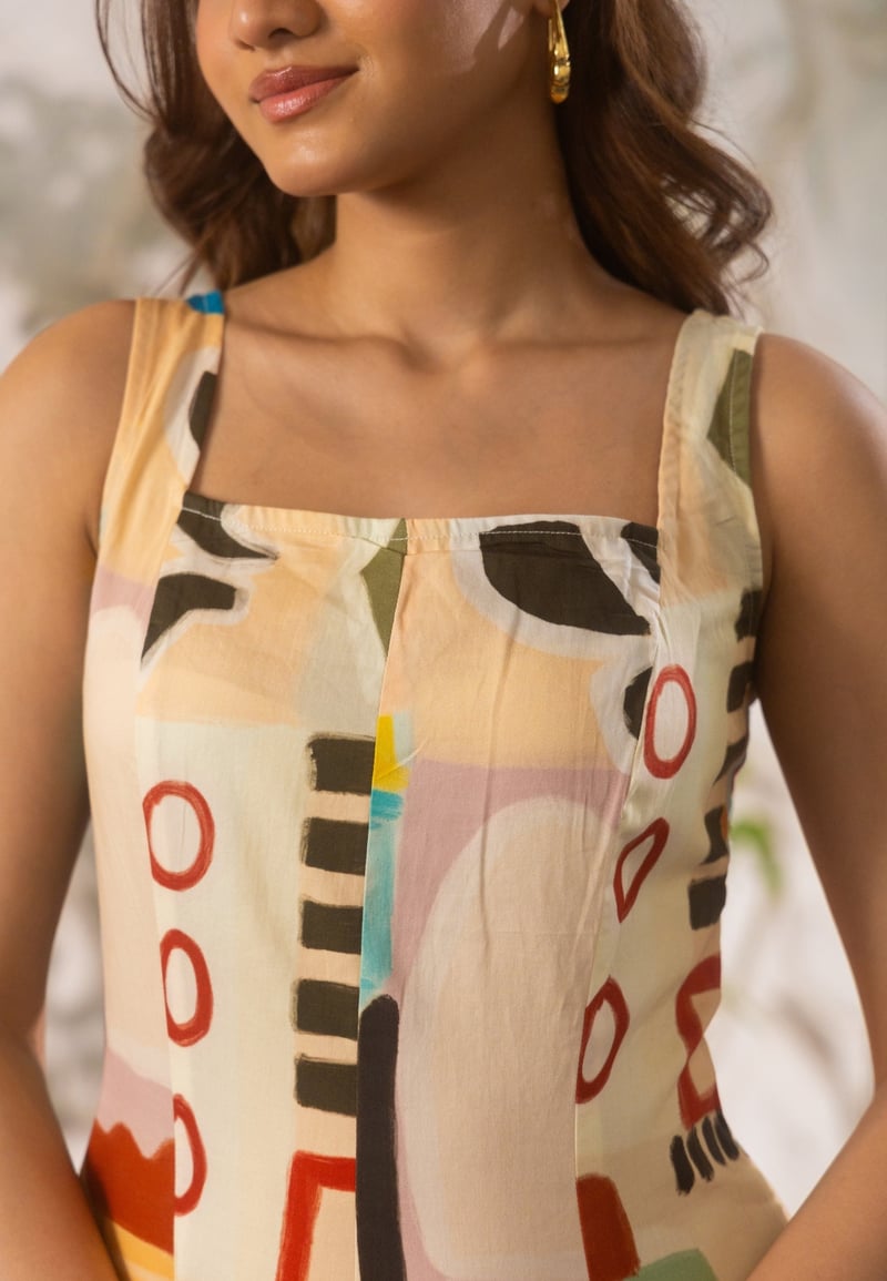 Barcelona Square Neck Midi Dress