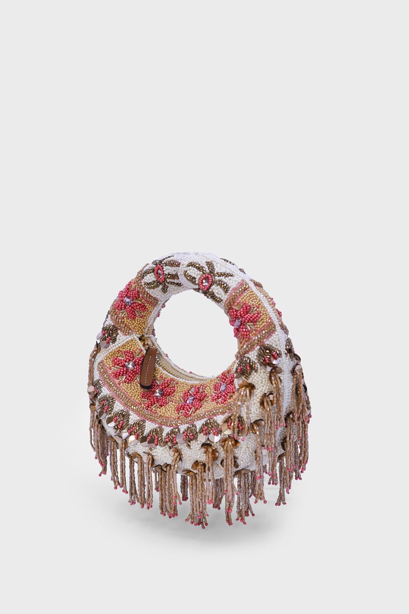 Rose Cascade Mini Beaded Bag