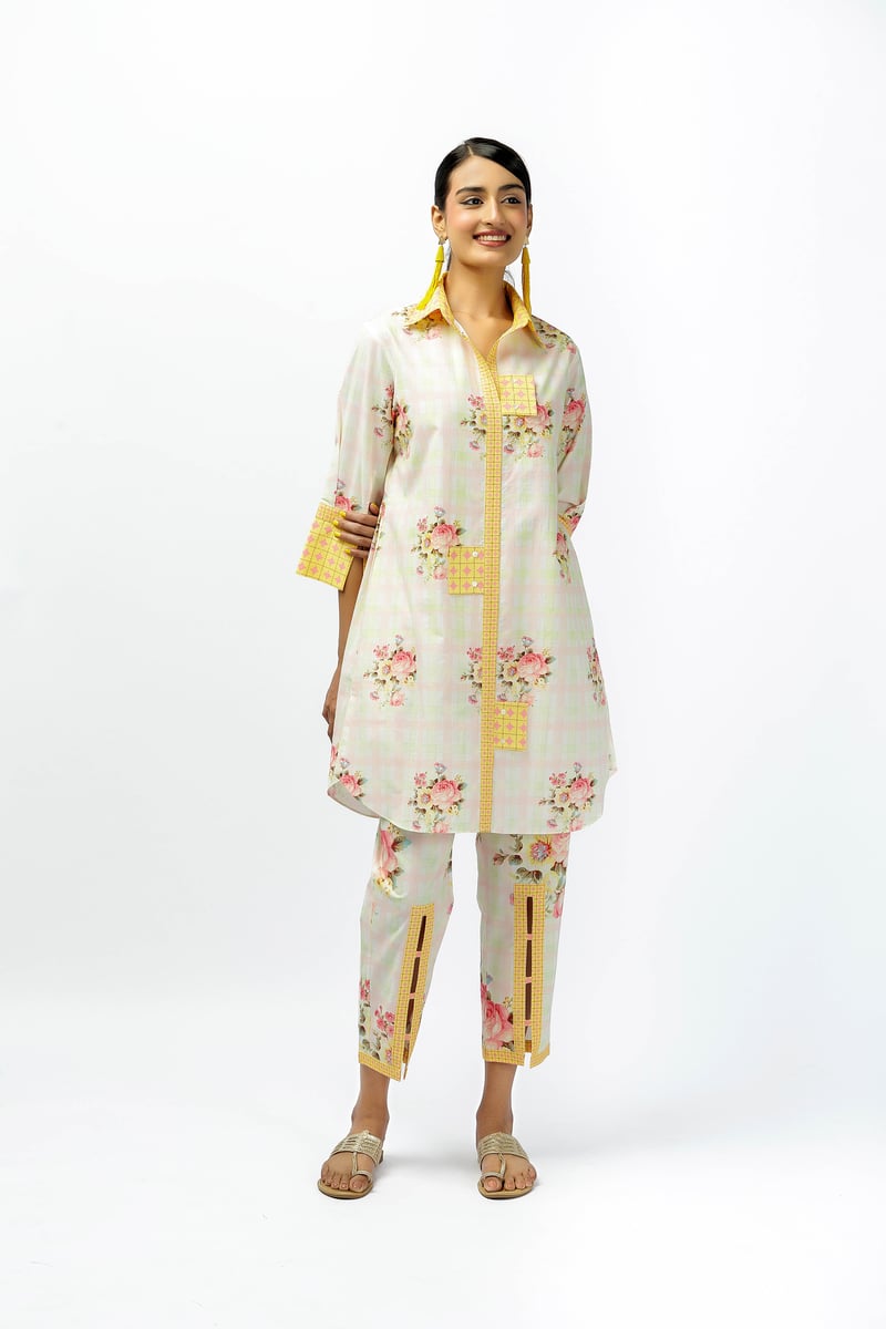 Roses Sleeve + Multi Slit Pants