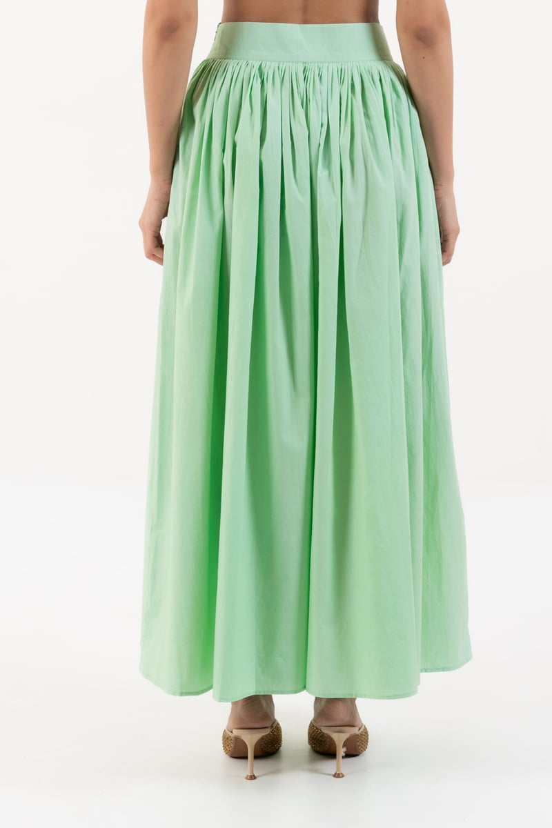 Mint Green Sequin Top and Pleated Midi Skirt Co-ord Set